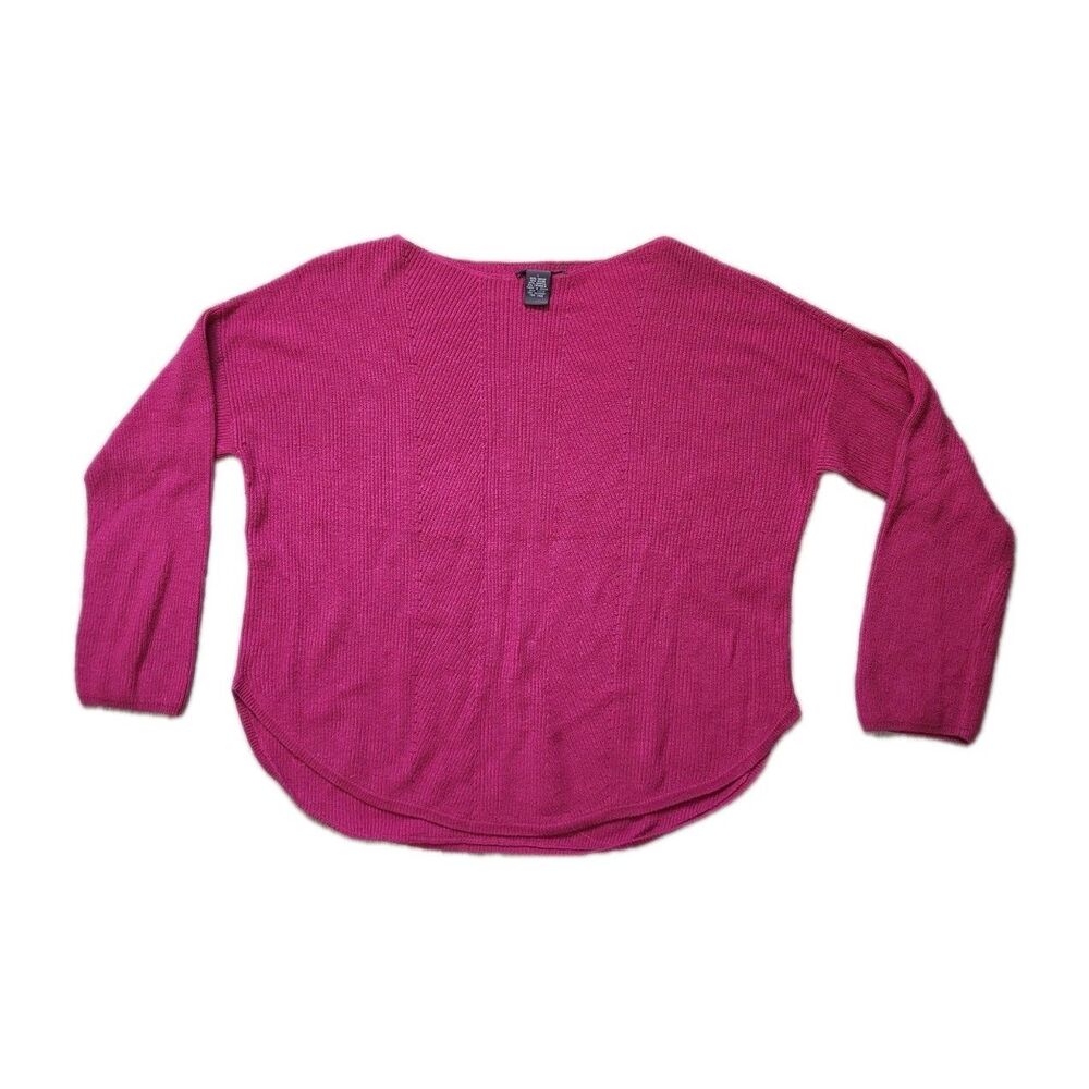 Chelsea & Theodore Cashmere Blend Sweater Womens L Purple Long Sleeve Round Hem